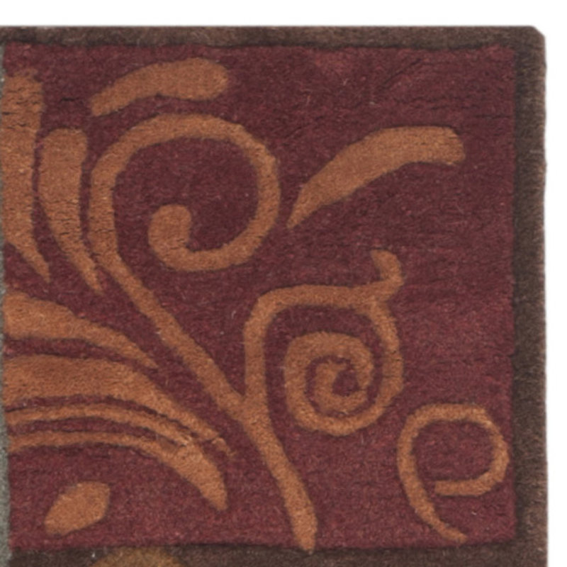 Hodgson Hand Tufted Wool/Cotton/Latex Floral Rug in Red/Brown/Gray, Rectangle 8' x 10'