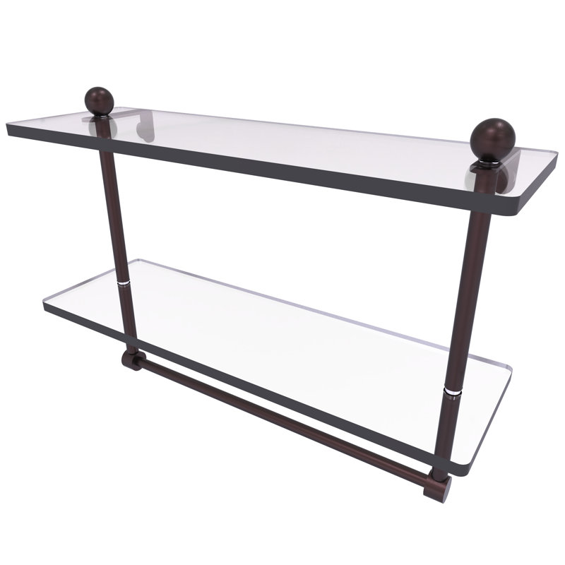 Tablette à 2 niveaux avec barre à serviettes Gober, 16 po, Bronze antique