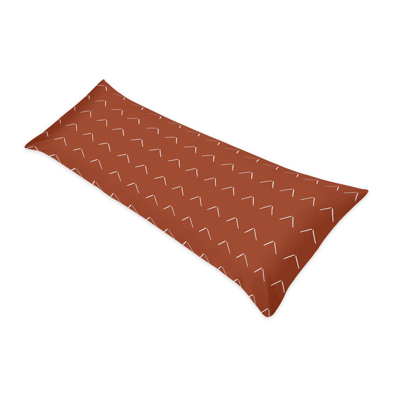 Orange and Ivory Diamond Tuft Microfiber Body Pillowcase