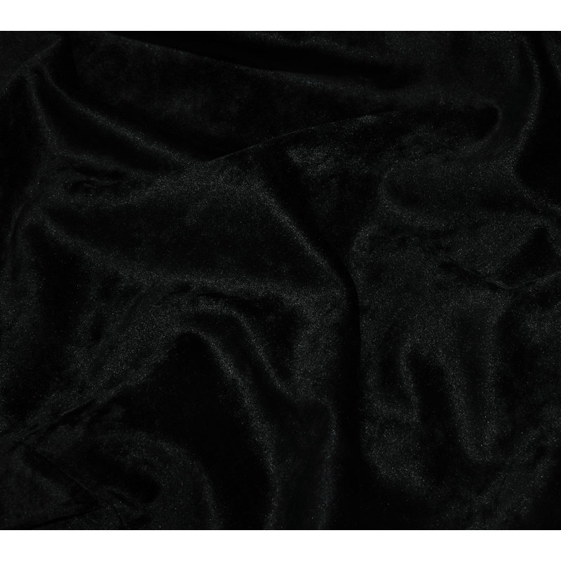 Velvet Bedding Collection Room Darkening Curtain Panel Pair, 50" W x 96" L, Black