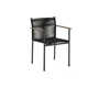 Selene Aluminum Stackable Dining Arm Chair with Teak Arm Rest