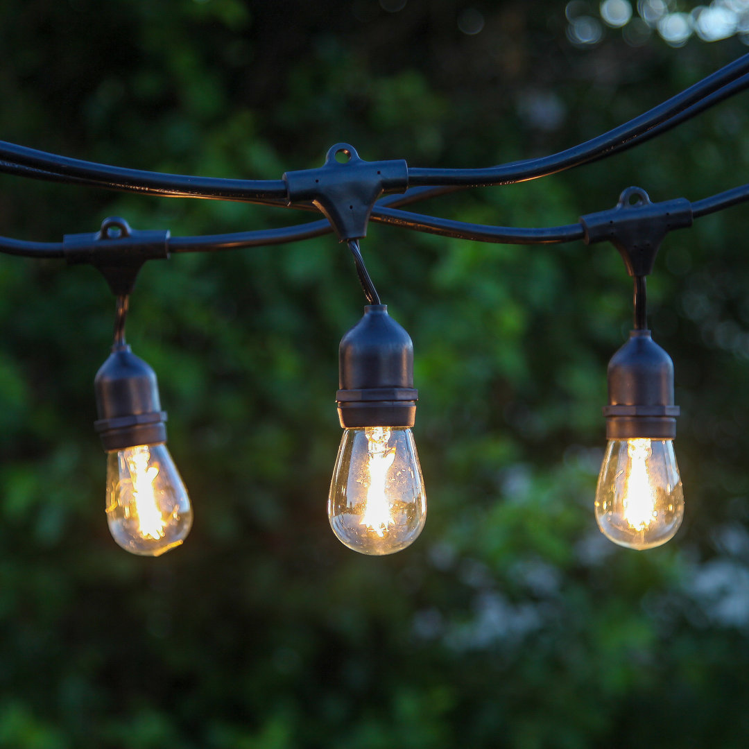 Pro 15-Light 48 ft. Outdoor Plug-In LED 1-Watt S14 2700K Soft White Bulb String Lights Brightech