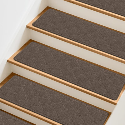 Tapis d'escalier antidérapant pour marches en bois, paquet de 7 - 8 po x 30 po, marchepied intérieur pour enfants, animaux de compagnie, tapis d'escalier lavables
