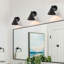 Applique murale noire mate à 1 lumière, lampe de chevet moderne en métal conique avec bras conique et éclairage pour meuble-lavabo.