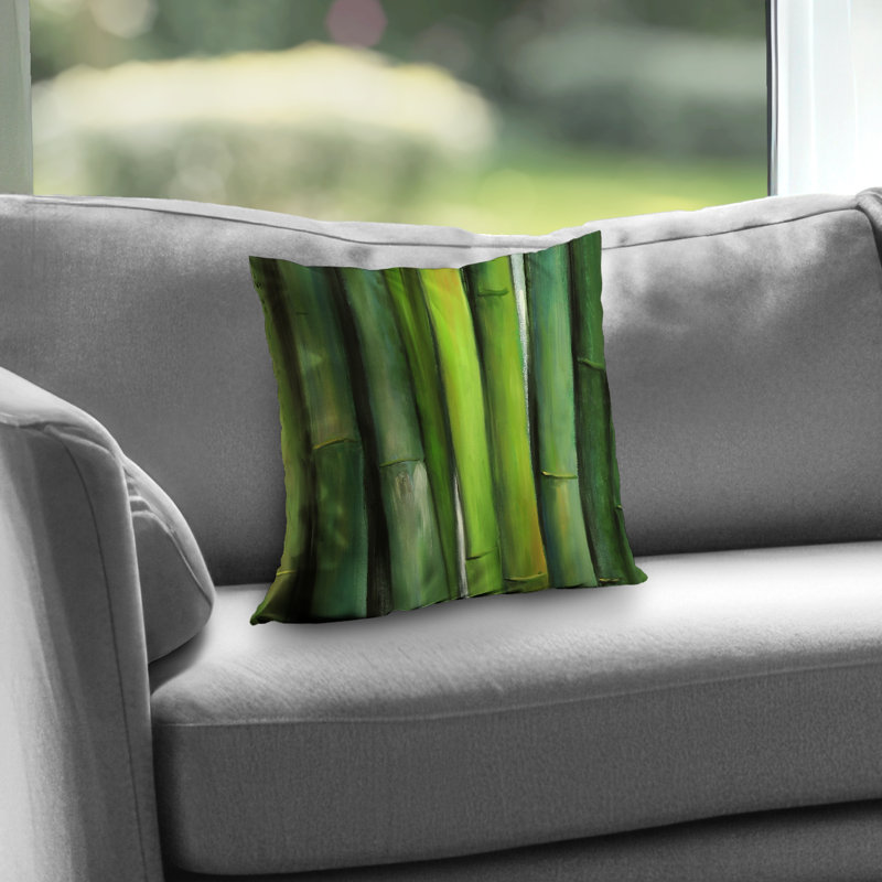 Green Bamboo - Eco-Friendly Bathroom – Throw Pillow Cover Only, Double-Sided Print, Insert Not Included