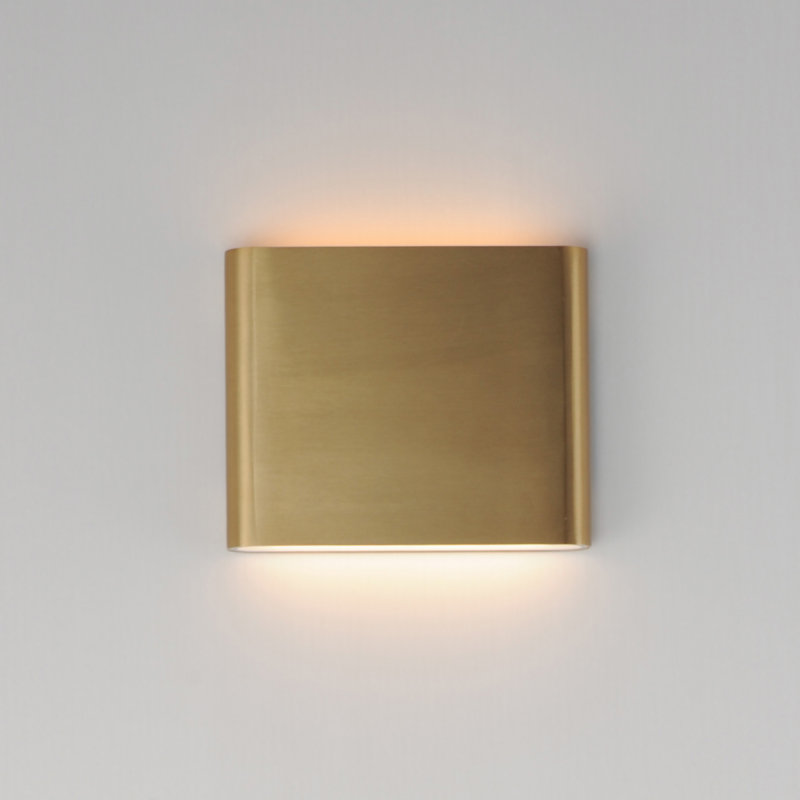 Spartan-Wall Sconce, 6.25" H x 7.75" W x 1.5" D, Natural Aged Brass