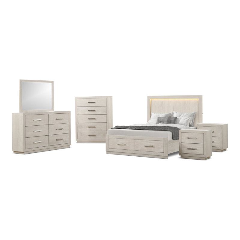 Ensemble de chambre à coucher 6 pièces Upham
