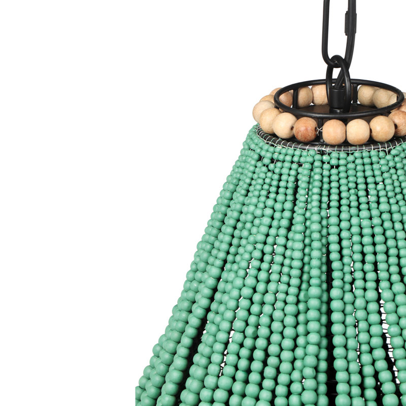 Luminaires suspendus perles en bois