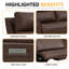 Canapé modulaire en cuir à 5 places modulaire triple avec soutien lombaire réglable sans gravité et port USB intégré-201256893-201256864