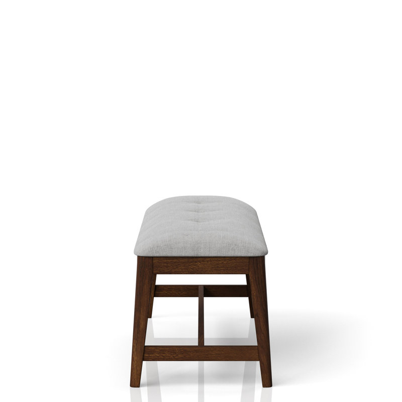 Banc Mid-Century sans dossier pour la salle à manger, siège rembourré, finition cerisier, bois massif beige +, poids de 15,5 lb, salle à manger avec siège de 16 largeurs, rembourré, profondeur 42