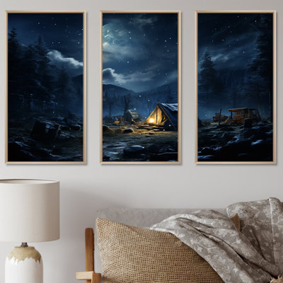 Starlit Camping In Canada 2 - camping, art mural