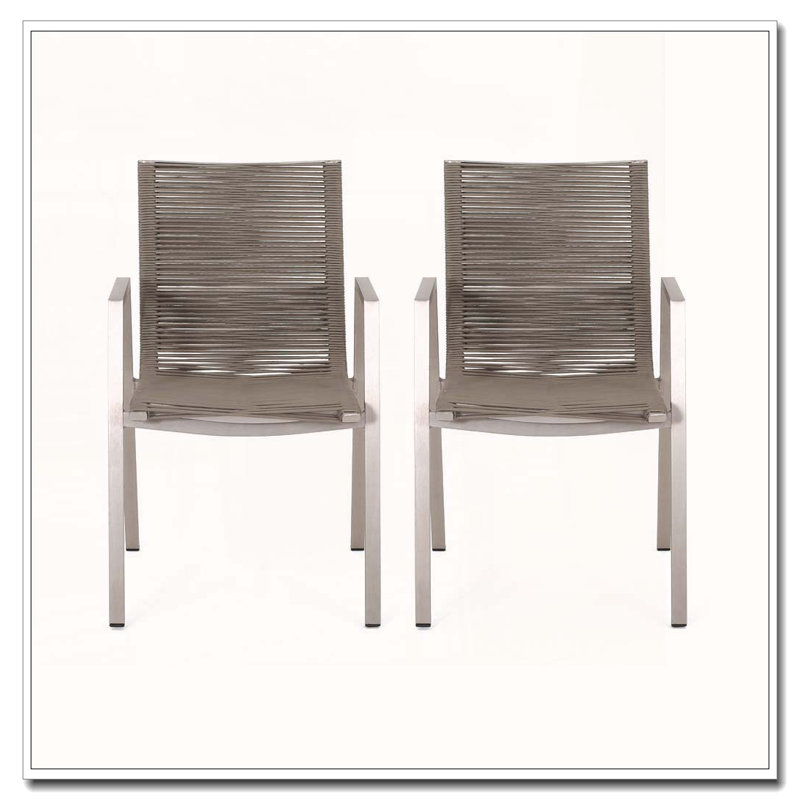 Chaise d'extérieur moderne en aluminium, Taupe