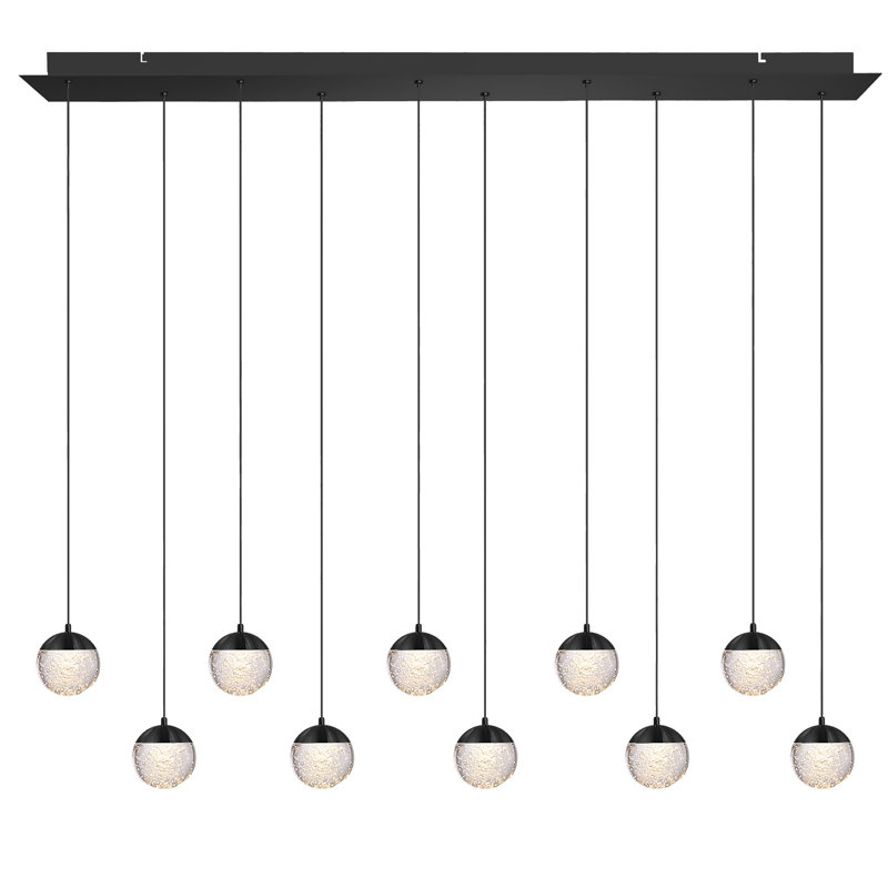 Heatherly 10 - Light Cluster Pendant, Black