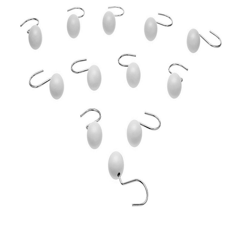 Crochets de rideau de douche ronds, blanc