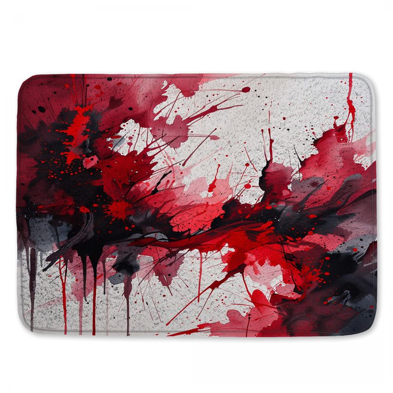 Décoration de salle de bain rouge, L 24 po x L 17 po