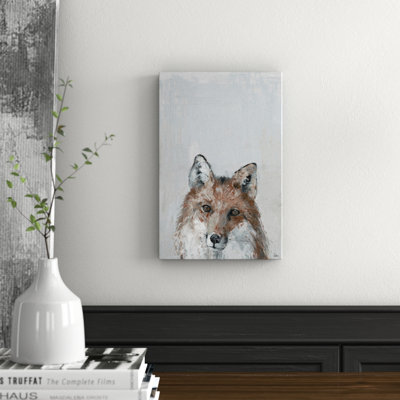 Bonjour Fox Wrapped Canvas Painting