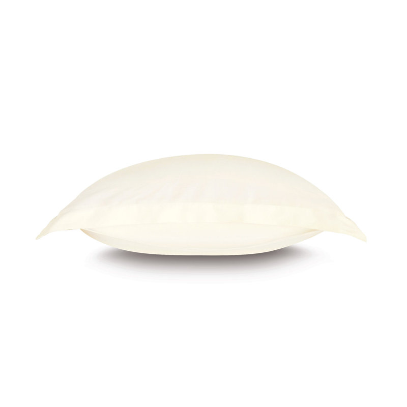 Taie décorative en satin blanc ivoire Fresco, Européen, Ivoire ivoire