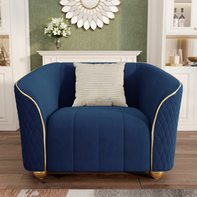 3 Seater Curved Velvet Sofa And Armchair For Living Room, Bedroom, Office, Apartment by Mercer41