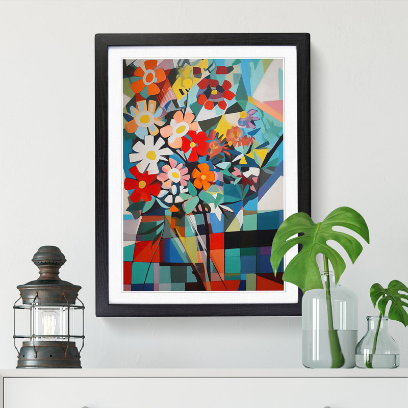Constructivism Flowers Vol.3 - Single Picture Frame Print, 34cm H x 25cm W, Oak Framed