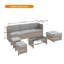 170cm Wide Straight Metal Patio Sectional Set