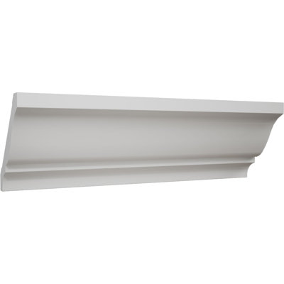 WM47 - 3 5/8 in. H x 2 3/4 in. P x 4 5/8 in. F x 96 in. L, TrueCraft PVC Crown Moulding, White