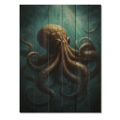 " Brown Blue Octopus Under The Sea "