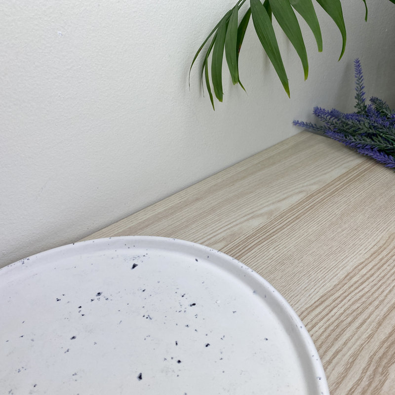 Large Round Tray/ Decorative Plate, White