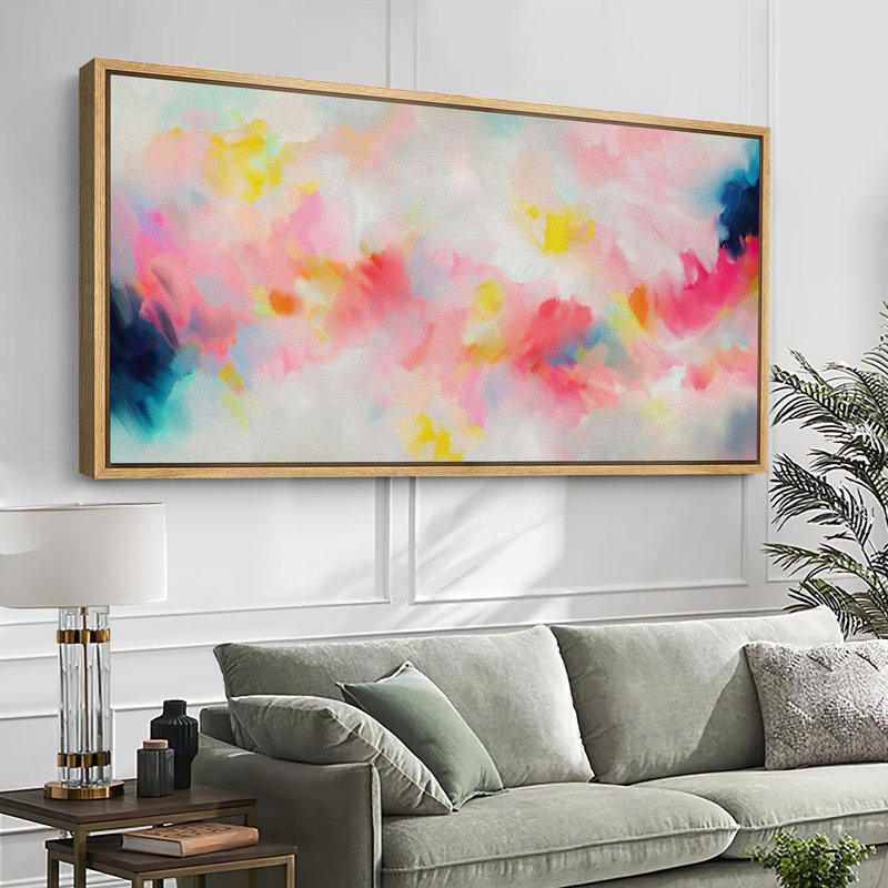 Art moderne abstrait vibrant, Naturel, H 30 po x l 60 po
