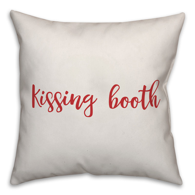 Throw Pillow, White/Red, Pillow Cover