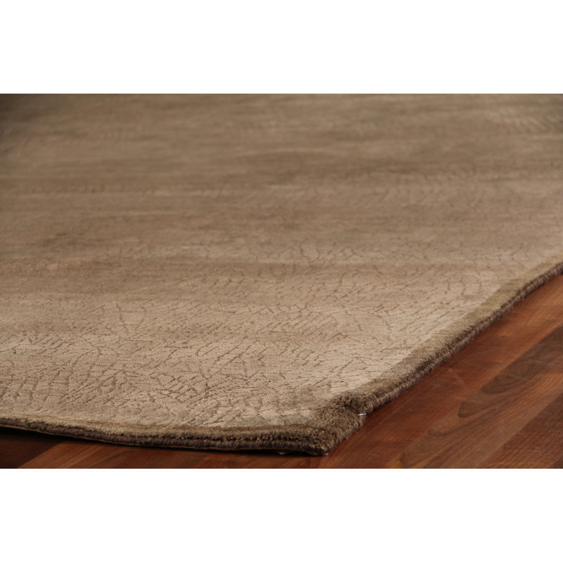 Mosaic Abstract Area Rug in Chocolate/Beige, Rectangle 9' x 10'