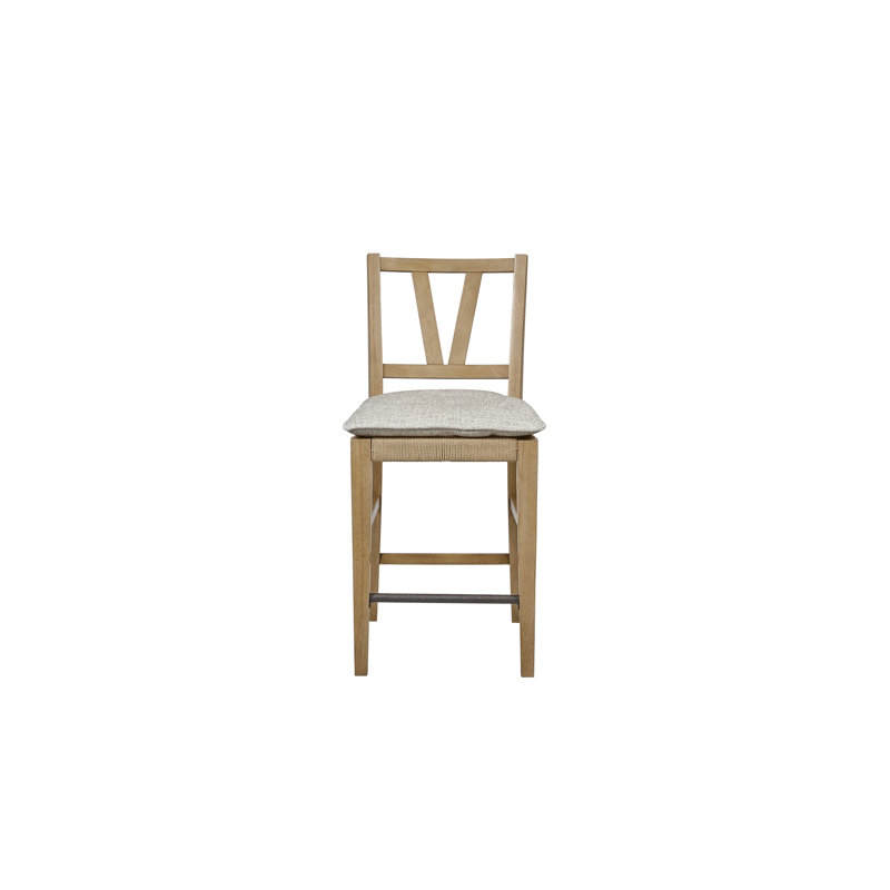Chaise à hauteur de comptoir à lattes (ensemble de 2), Havane clair
