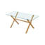 Mose Glass Top Metal Base Dining Table