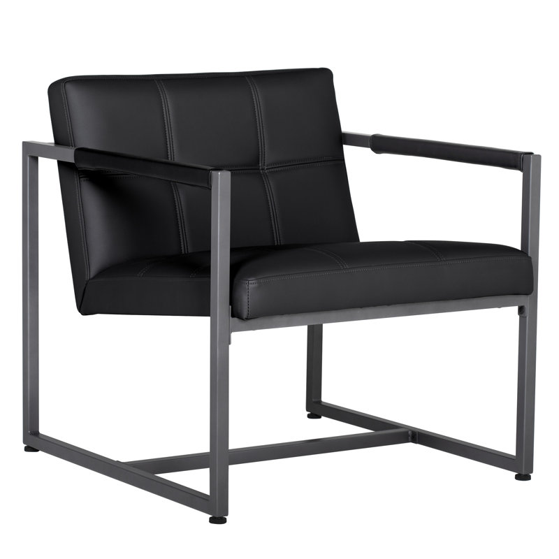 Holbeach Faux Leather Armchair, Black Faux Leather