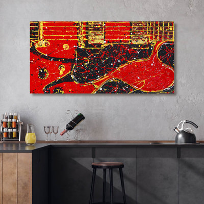 Studio Series - Guitare rouge - Toile tendue avec châssis - Collection Hamil