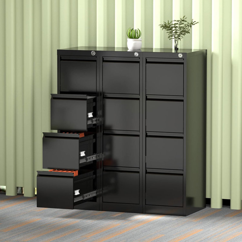 Itzely 4-Drawer Lateral Filing Cabinet with Lock, Assembly Required