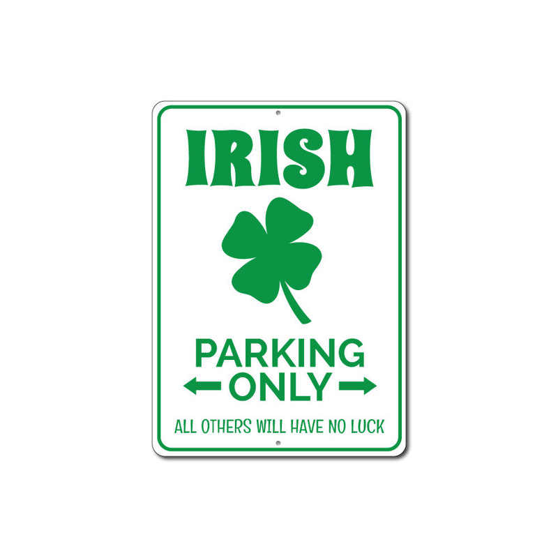 Enseigne irlandaise en aluminium seulement, H 14 po x l 10 po x P 0,04 po