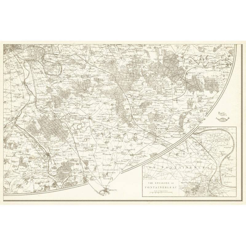 Sepia Environs Paris IV - Wrapped Canvas Print, 30cm H x 46cm W