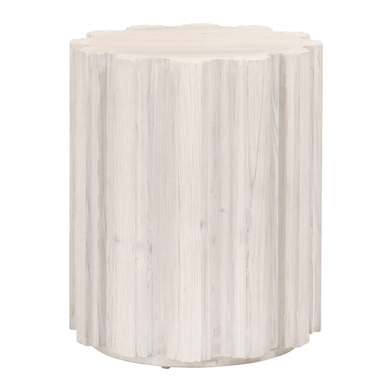Table de bout cylindrique Carley de 20,75 po de hauteur Carley, Blanc délavé