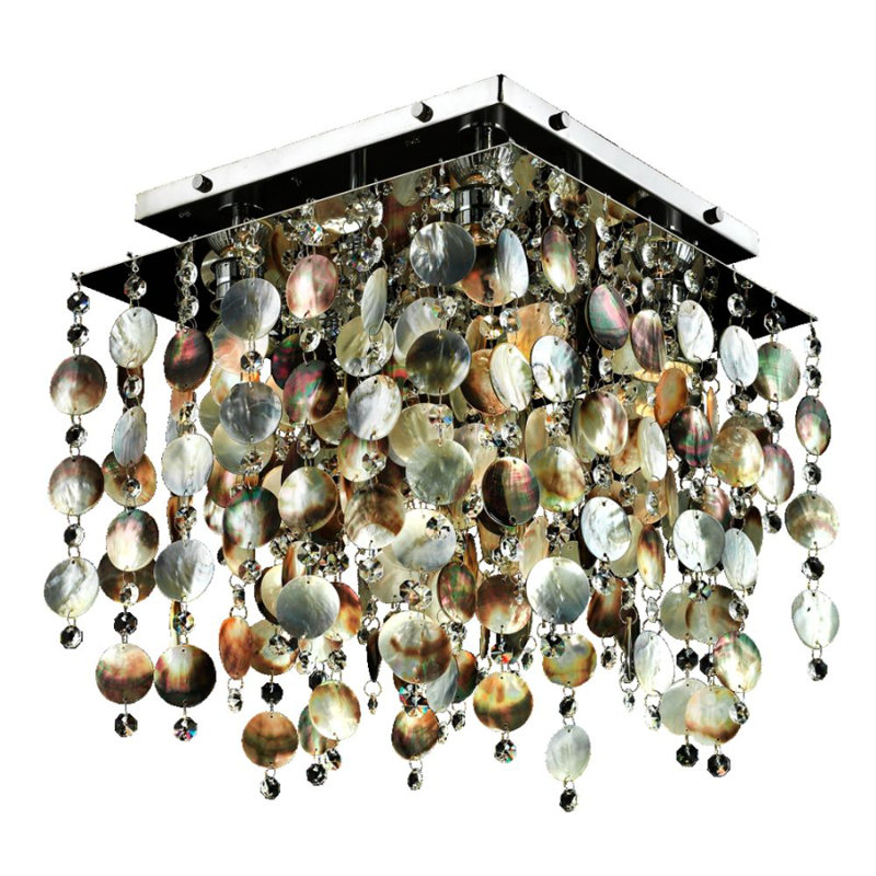 Plafonnier encastré géométrique 14 po à fixation unique 4 lumières Cohen-Arazi