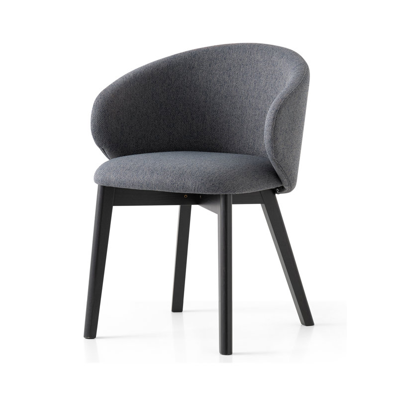 Tuka Upholstered Armchair with Wooden Frame, Graphite, Forest Green