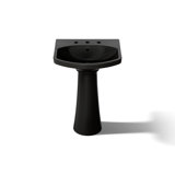 Cimarron® 26.81" Vitreous China U-Shape Pedestal Bathroom Sink with Overflow