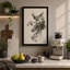 Bird on Crowned Beast Japandi 1 Piece Wrapped Canvas Wall Art-1539392373-1539392387