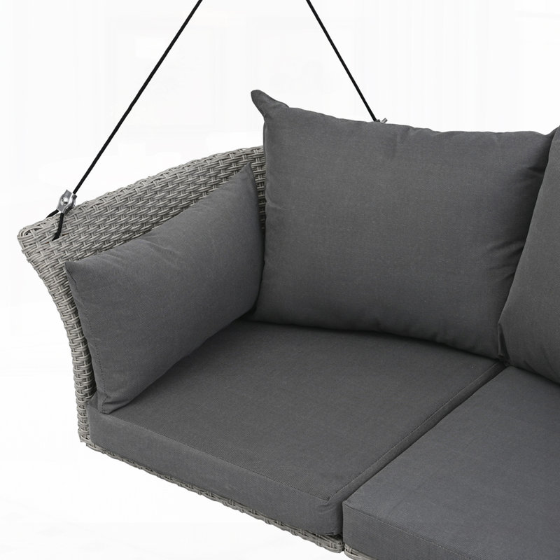 Balancelle suspendue en rotin pour 2 personnes, Gris
