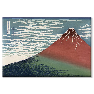 «Red Fuji or South Wind and Clear Sky» par Katsushika Hokusai - reproduction d'art sur toile tendue