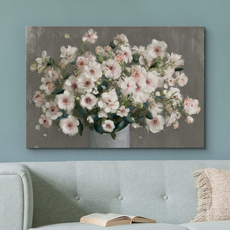 Fleur, aquarelle, pastel, marguerite, fleurs, illustrations, décor floral rustique, botanique, Toile tendue