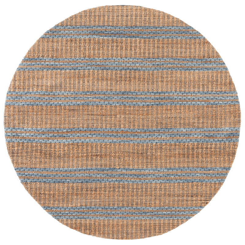 Martha Stewart 9525 Hand Tufted 40% Jute; 40% Wool; 20% Cotton Striped Rug, Round 6'