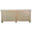 Crédence de porte en verre trèfle 87 po Sunset Trading Cottage | Vitrine en bois massif brun flottant | Buffet entièrement assemblé