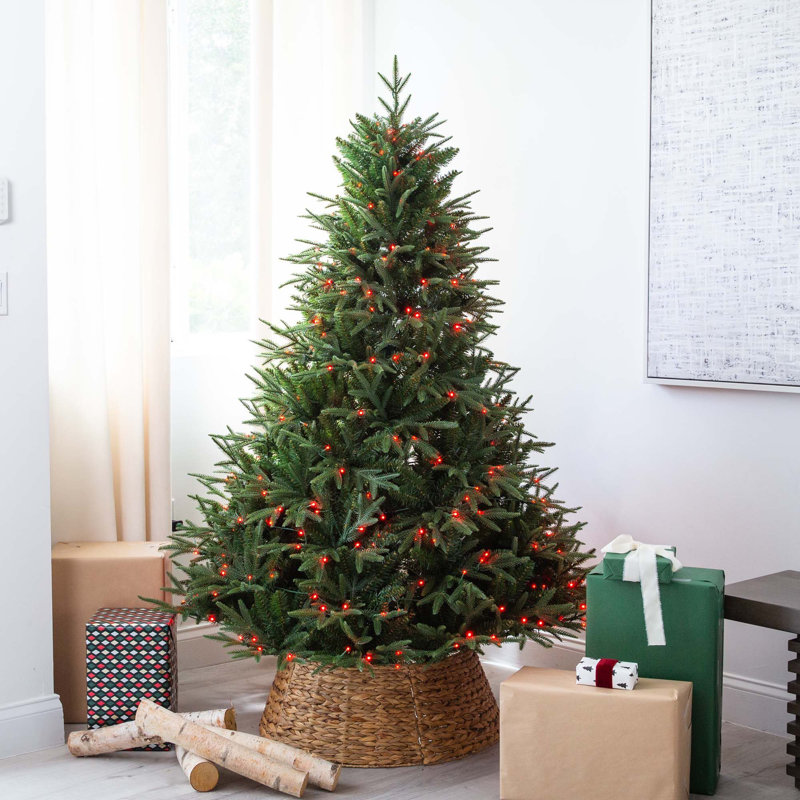 7ft. Pre-Lit Artificial Edmonton Fir Light Show Memory Shape Christmas Tree, 6'
