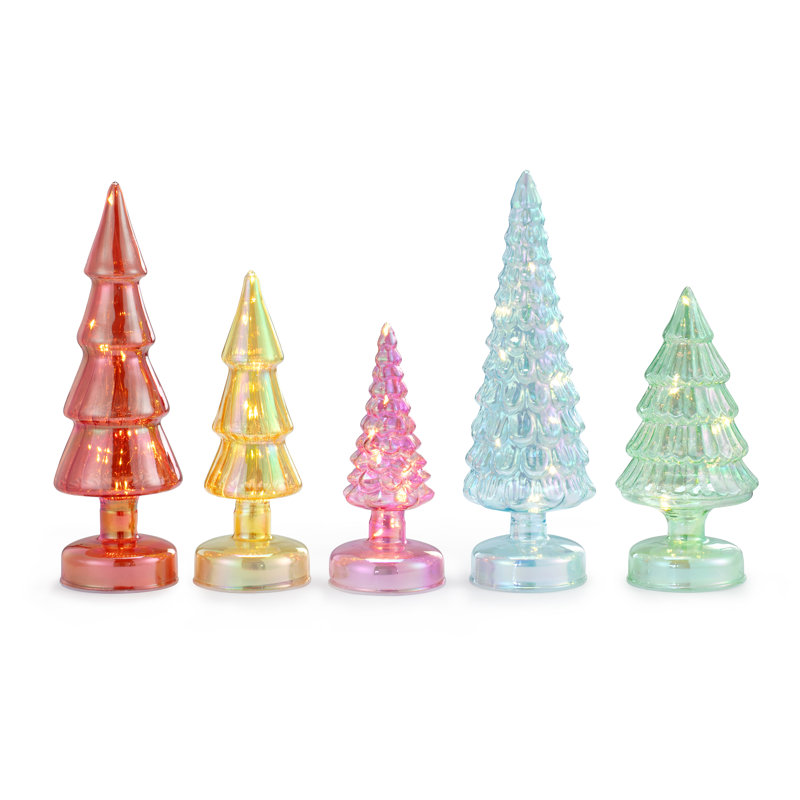 Ensemble de 5 arbres scintillants - Multicolores