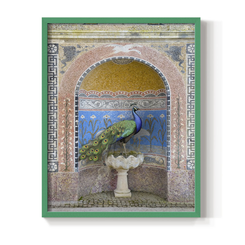 Palace Peacock, reproduction encadrée - bois massif, H 15 po x l 12 po, Vert